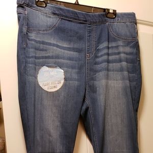 Flare pull on jeggings